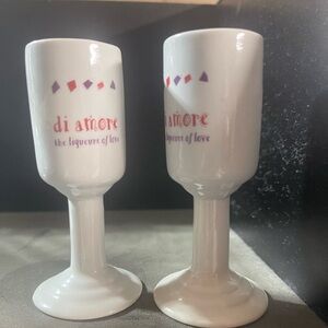 White Ceramic Liqueur Glass Set